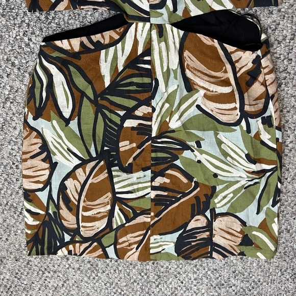 NWT Zara linen blend tropical print cut out mini dress M - Picture 6 of 15